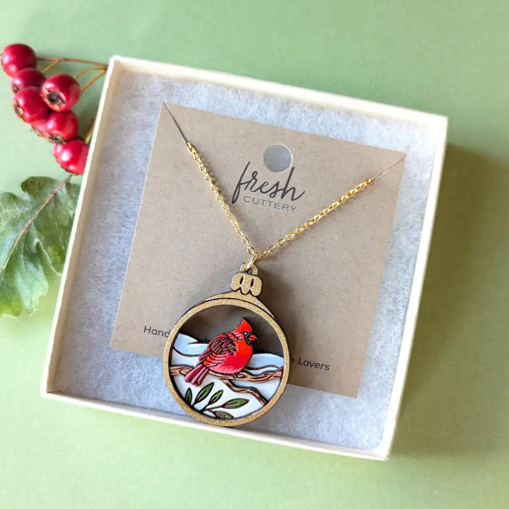 Cardinal Bird Ornament Necklace Necklaces