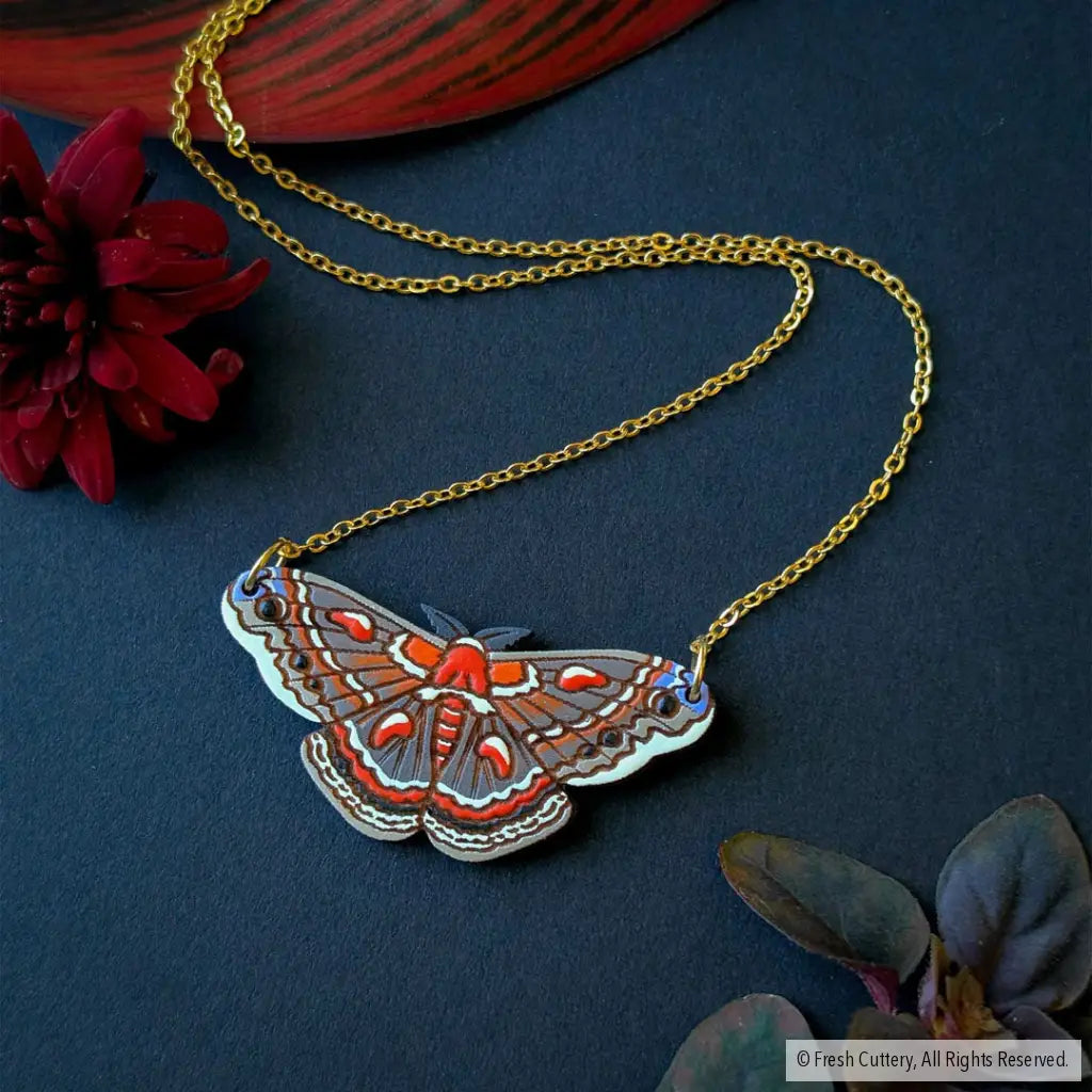 Cecropia Moth Necklace - Necklaces