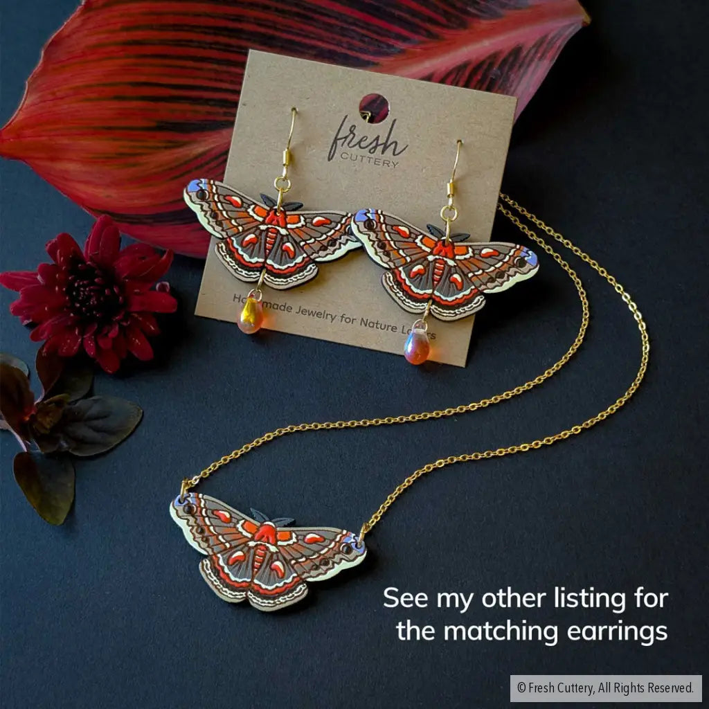 Cecropia Moth Necklace - Necklaces