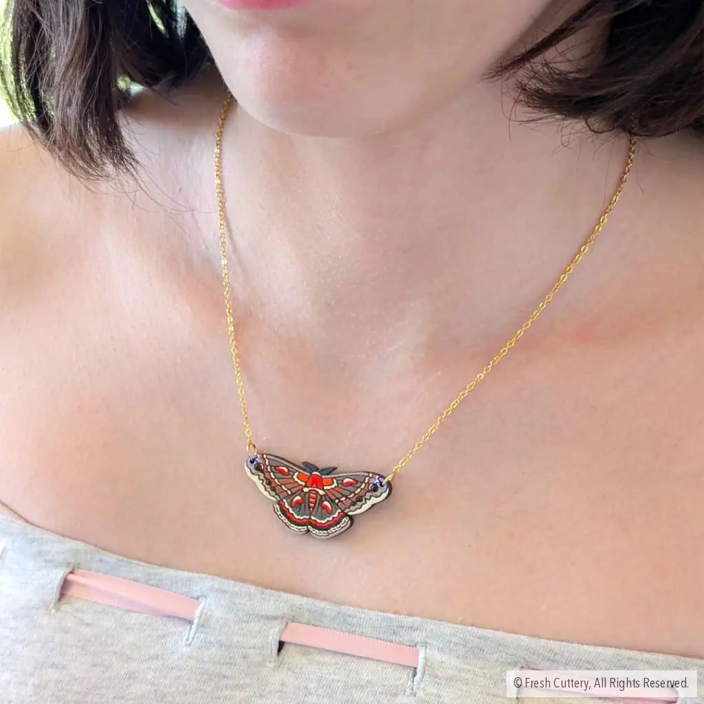 Cecropia Moth Necklace - Necklaces