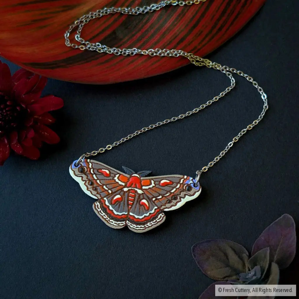Cecropia Moth Necklace - Necklaces