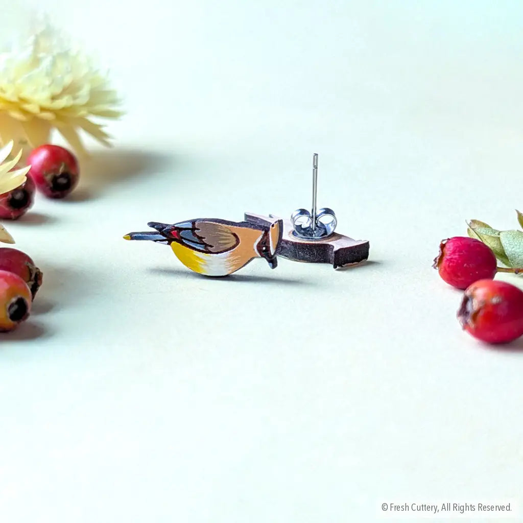 Cedar Waxwing Studs - Studs