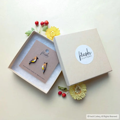 Cedar Waxwing Studs - Studs