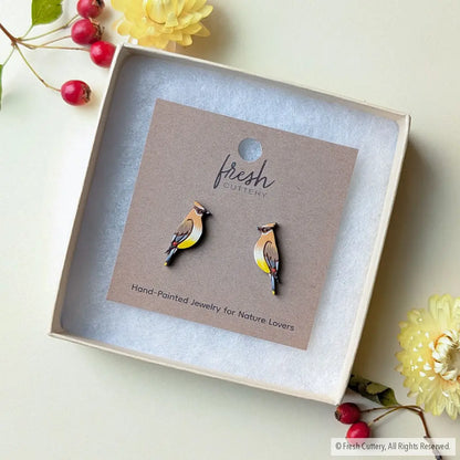 Cedar Waxwing Studs - Studs