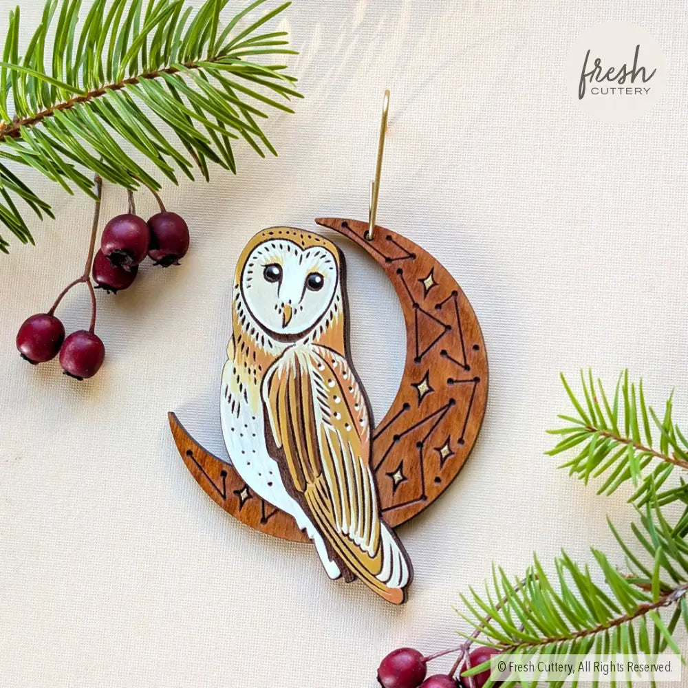 Celestial Barn Owl Ornament Ornaments