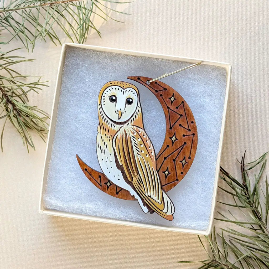 Celestial Barn Owl Ornament Ornaments