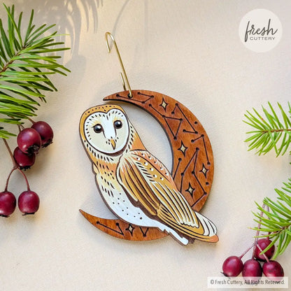 Celestial Barn Owl Ornament Ornaments