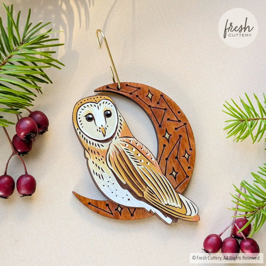 Celestial Barn Owl Ornament Ornaments