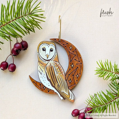 Celestial Barn Owl Ornament Ornaments
