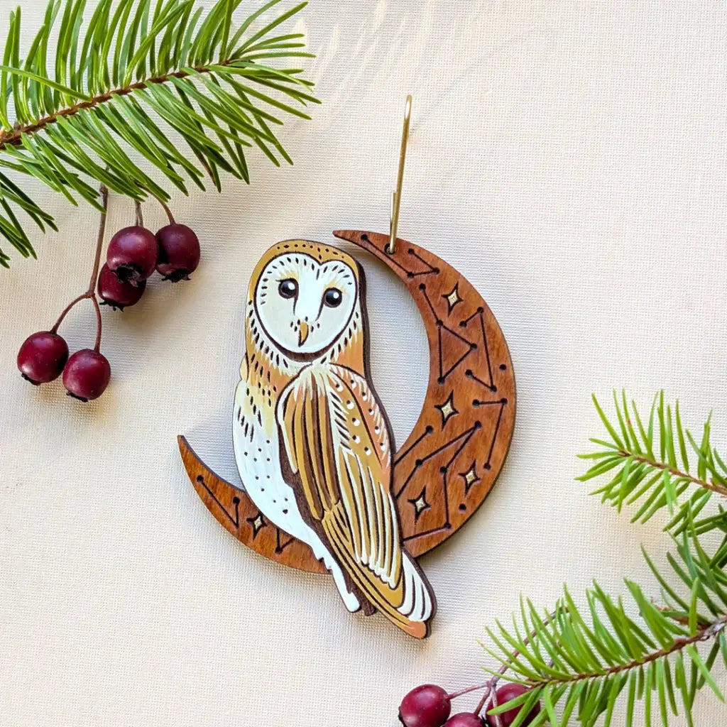 Celestial Barn Owl Ornament Ornaments