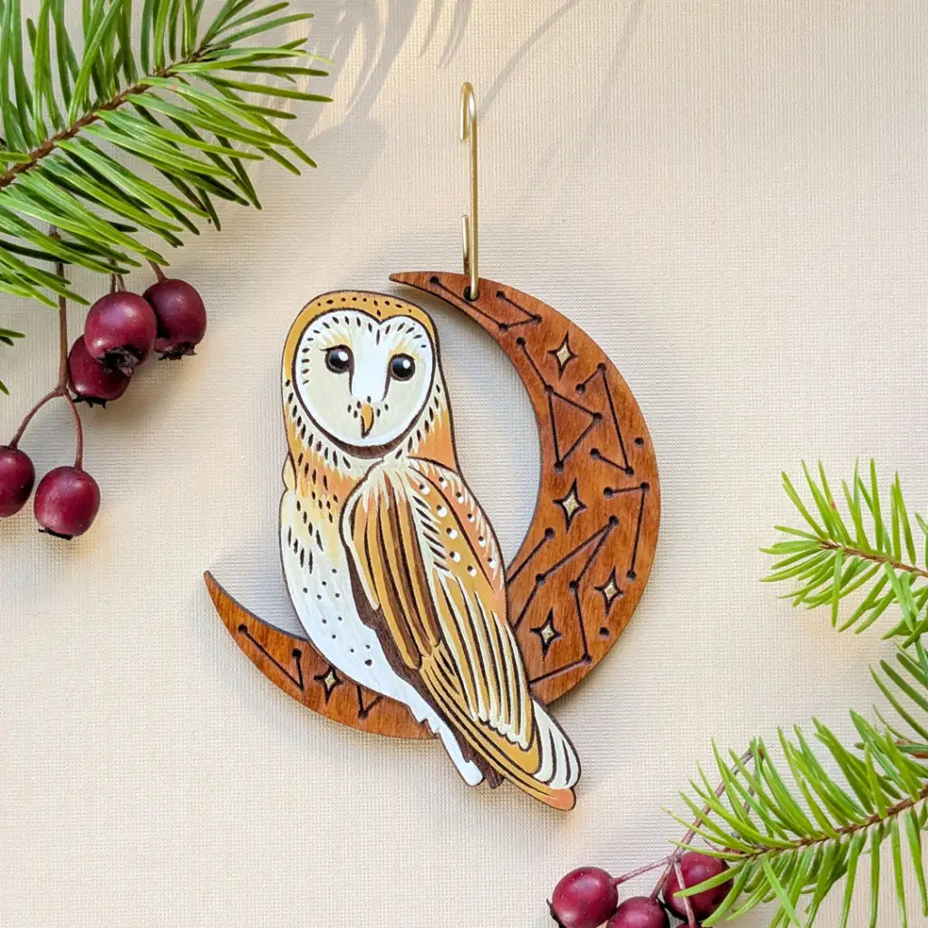 Celestial Barn Owl Ornament Ornaments