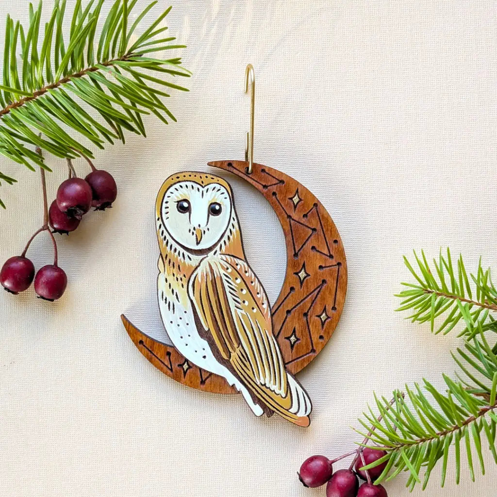 Celestial Barn Owl Ornament Ornaments