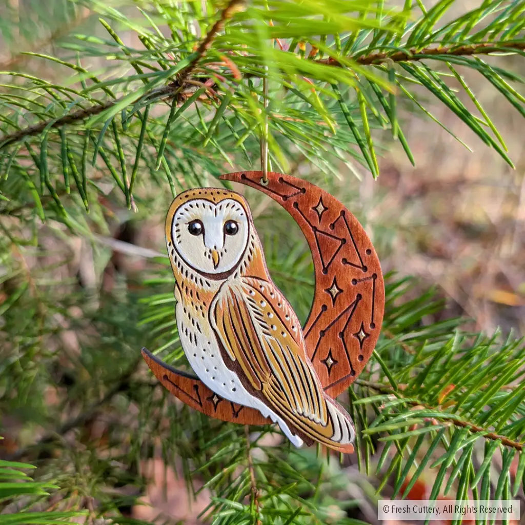 Celestial Barn Owl Ornament Ornaments