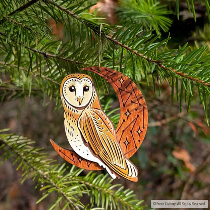 Celestial Barn Owl Ornament Ornaments