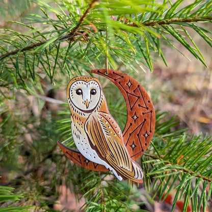 Celestial Barn Owl Ornament Ornaments