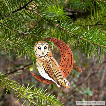 Celestial Barn Owl Ornament Ornaments