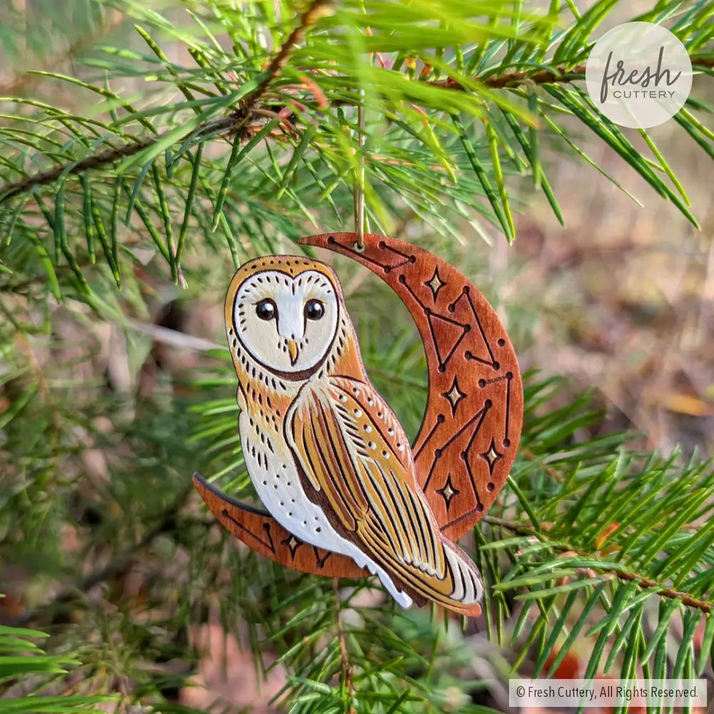 Celestial Barn Owl Ornament Ornaments