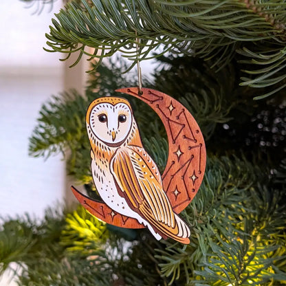 Celestial Barn Owl Ornament Ornaments