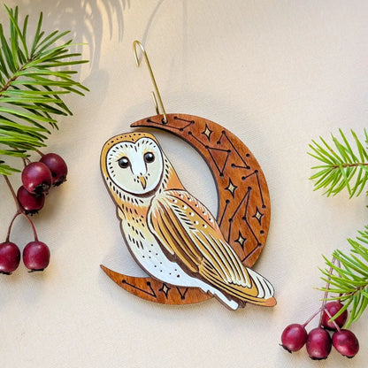 Celestial Barn Owl Ornament Ornaments