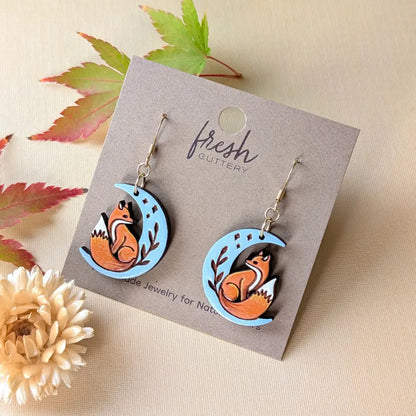 Celestial Fox Earrings Dangle and Drop Earrings