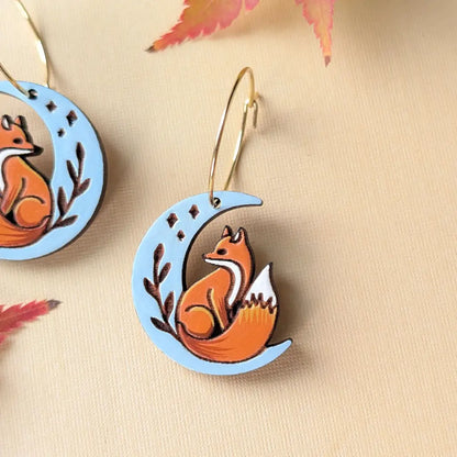 Celestial Fox Earrings Dangle and Drop Earrings