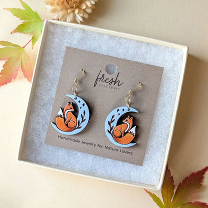 Celestial Fox Earrings Dangle and Drop Earrings