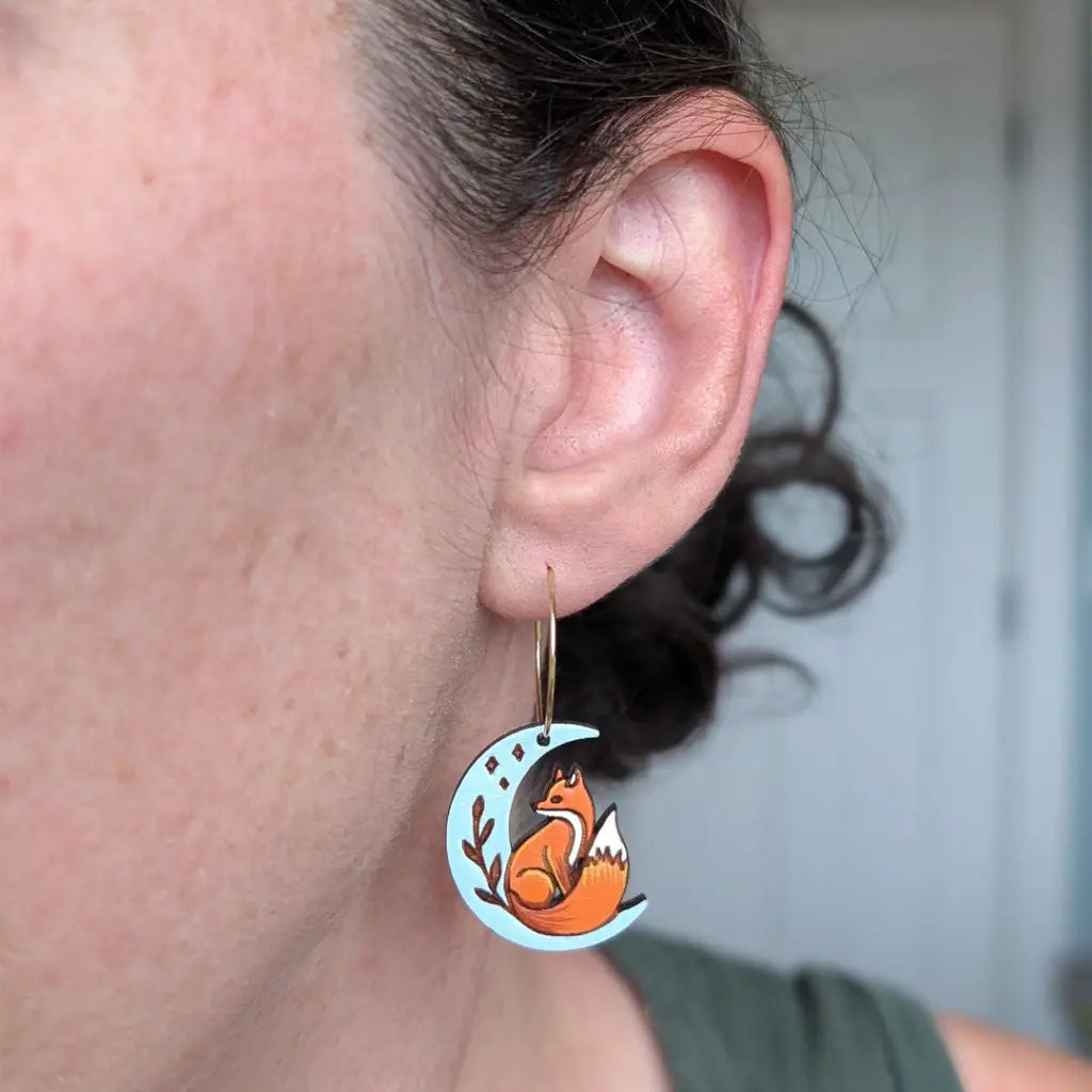 Celestial Fox Earrings Dangle and Drop Earrings
