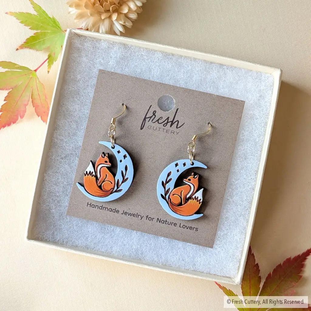 Celestial Fox Earrings Dangle and Drop Earrings
