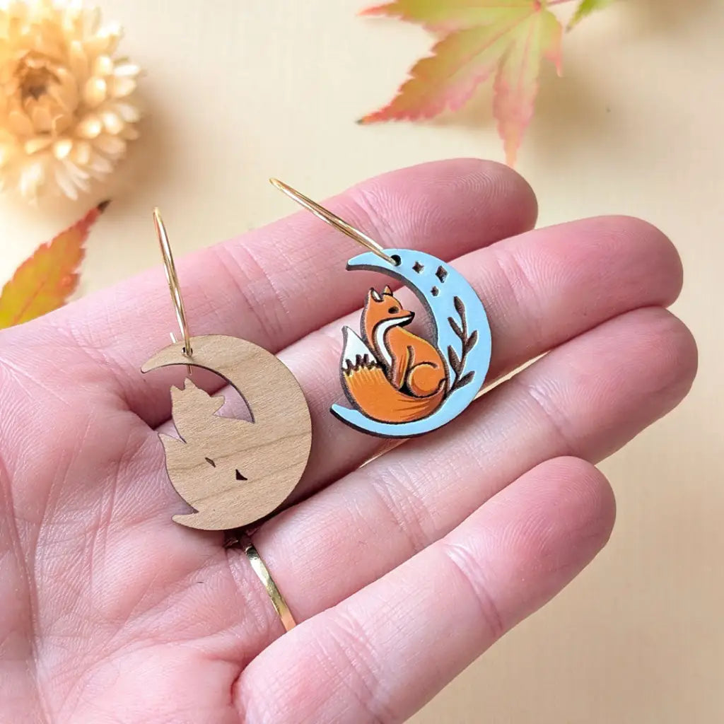 Celestial Fox Earrings Dangle and Drop Earrings