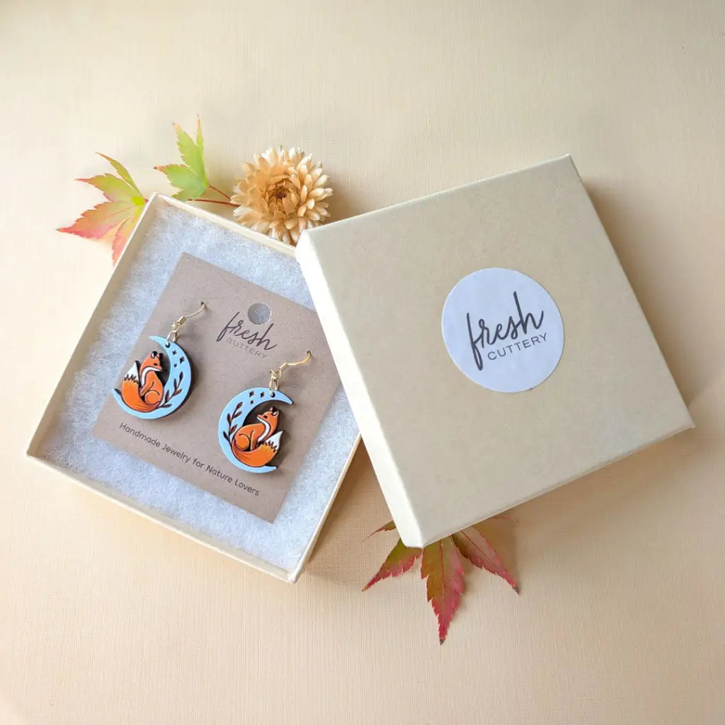 Celestial Fox Earrings Dangle and Drop Earrings