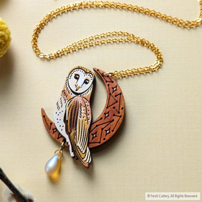 Celestial Owl Statement Necklace Necklaces