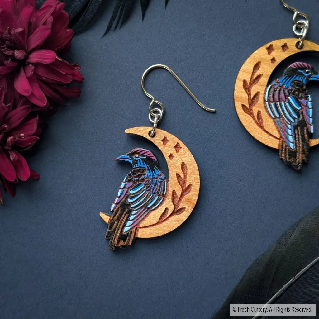 Celestial Raven Earrings - Dangle and Drop Earrings