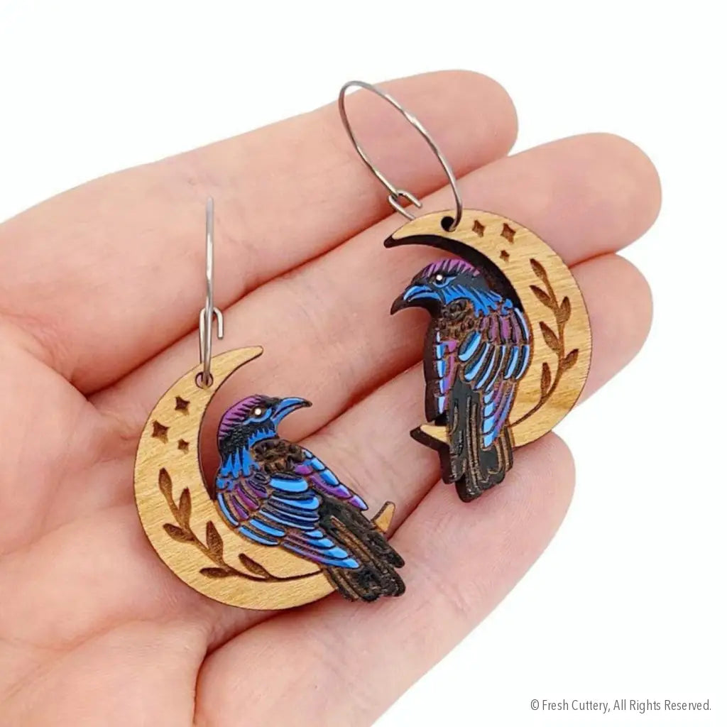 Celestial Raven Earrings - Dangle and Drop Earrings