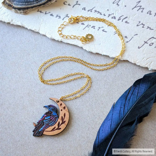 Celestial Raven Necklace - Gold - Necklaces