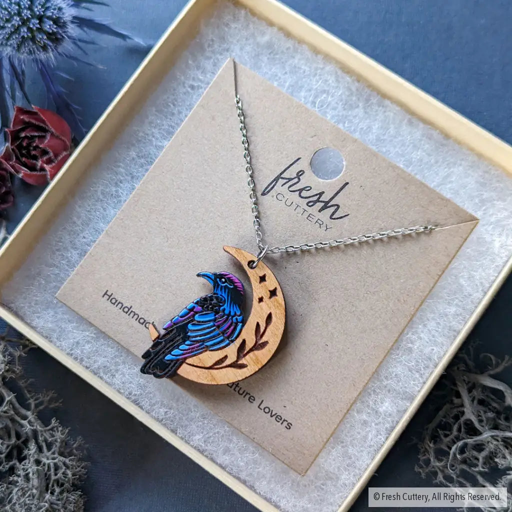 Mini Celestial Raven Necklace Necklaces