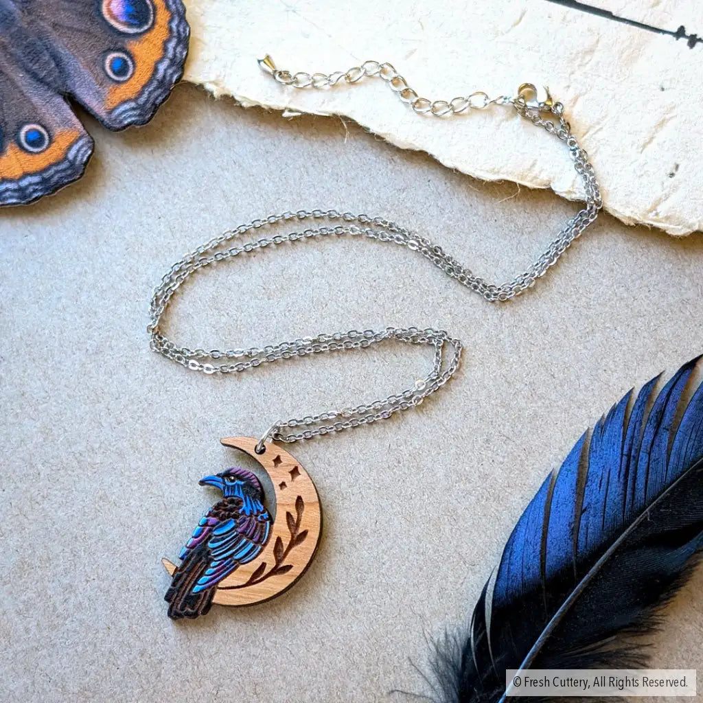 Celestial Raven Necklace - Silver - Necklaces