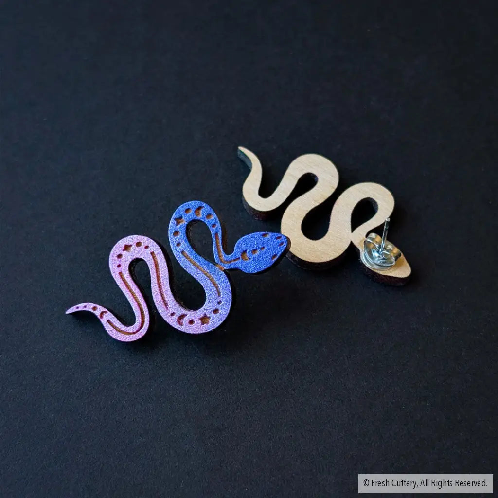 Celestial Snake Earrings - Studs