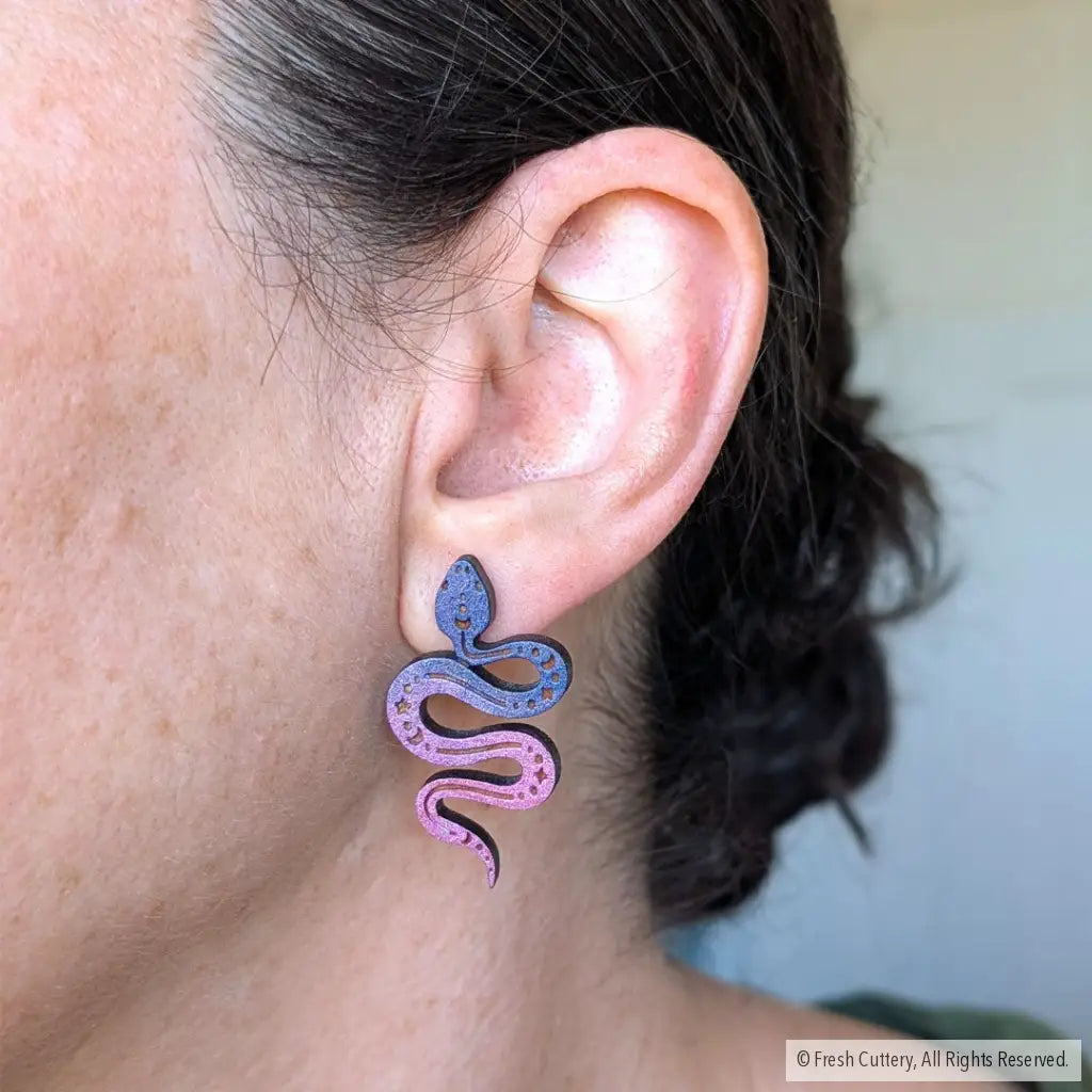 Celestial Snake Earrings - Studs