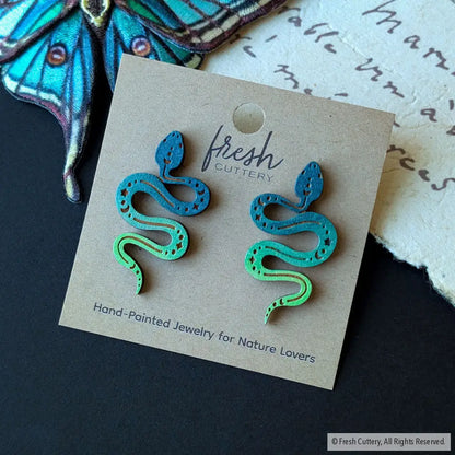 Celestial Snake Earrings - Studs