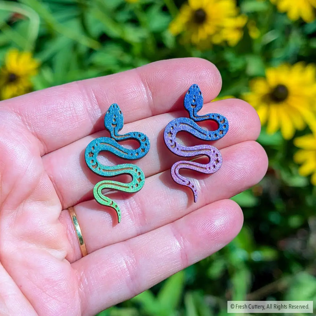 Celestial Snake Earrings - Studs
