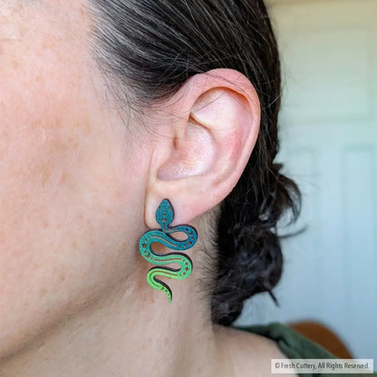 Celestial Snake Earrings - Studs