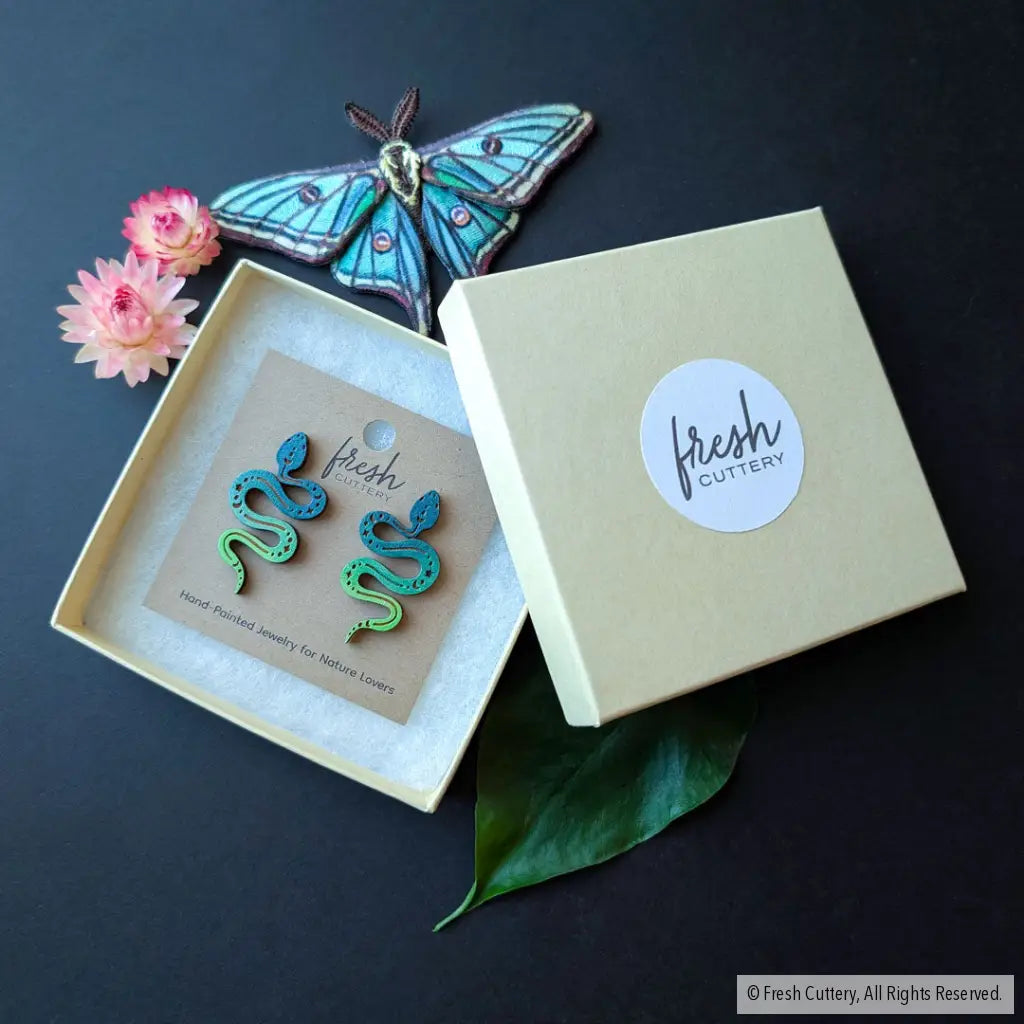 Celestial Snake Earrings - Studs