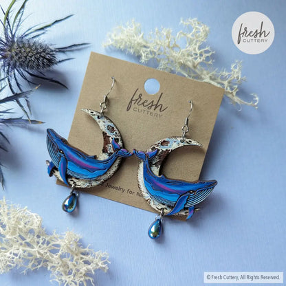 Celestial Whale Statement Earrings Dangle And Drop