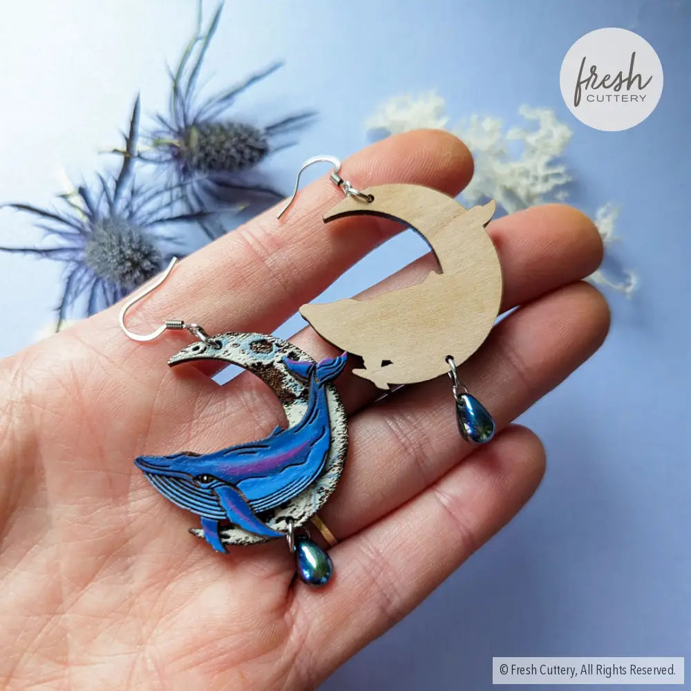 Celestial Whale Statement Earrings Dangle And Drop