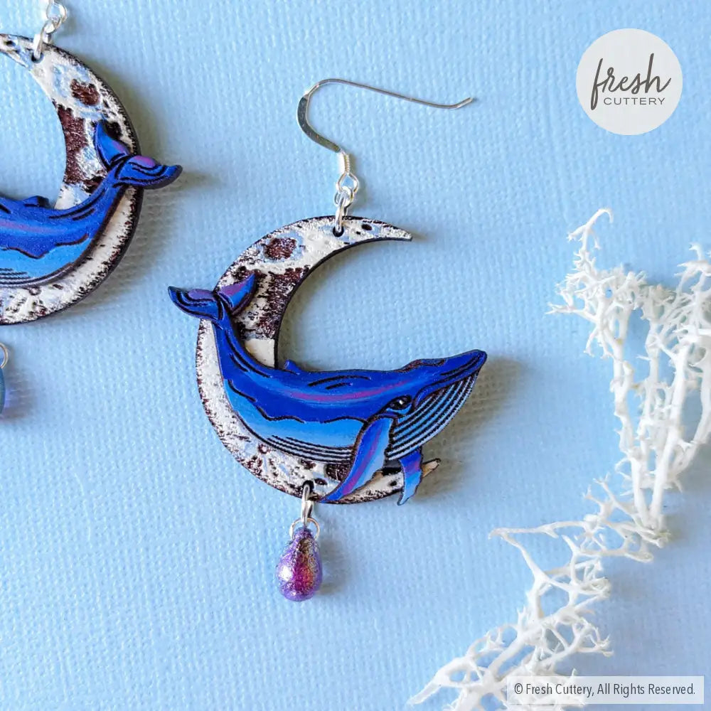 Celestial Whale Statement Earrings Dangle And Drop