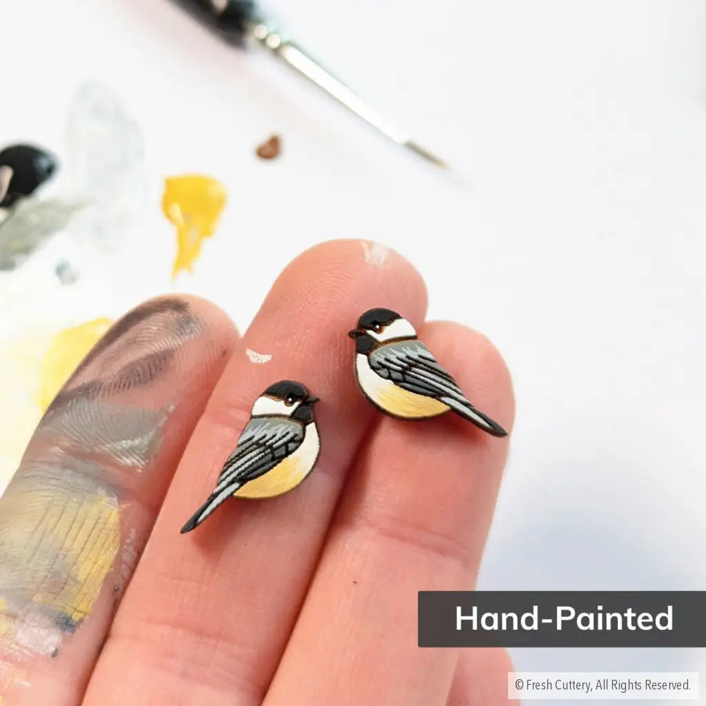 Chickadee Bird Studs - Studs