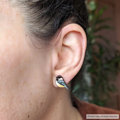 Chickadee Bird Studs