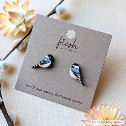 Chickadee Bird Studs - Studs