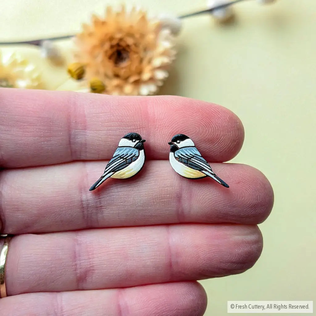 Chickadee Bird Studs - Studs