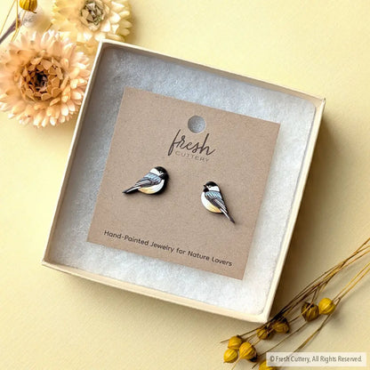 Chickadee Bird Studs - Studs